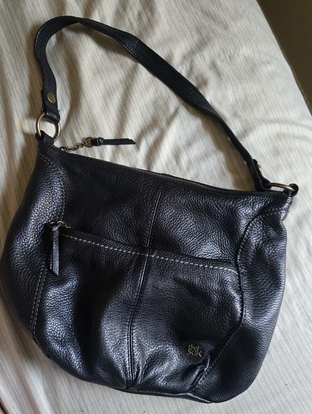 The Sak Black Pebbled Leather Shoulder Bag